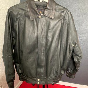 OSCAR PIEL Vintage Men's Leather Motorcycle Coat (Size XL)